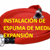 Instalación de espuma de media expansión, modelización. Instalación de espuma de media expansión, manguera